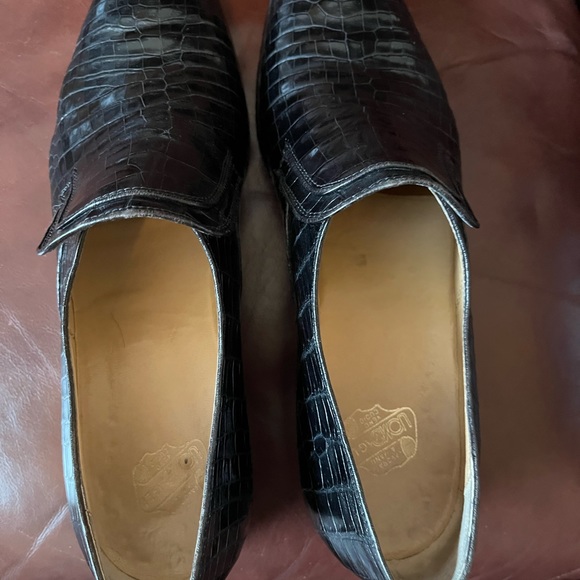 Beautiful Black Genuine Caiman Crocodile Shoe Mfg in Italy by Uomo Magli. - Picture 5 of 11